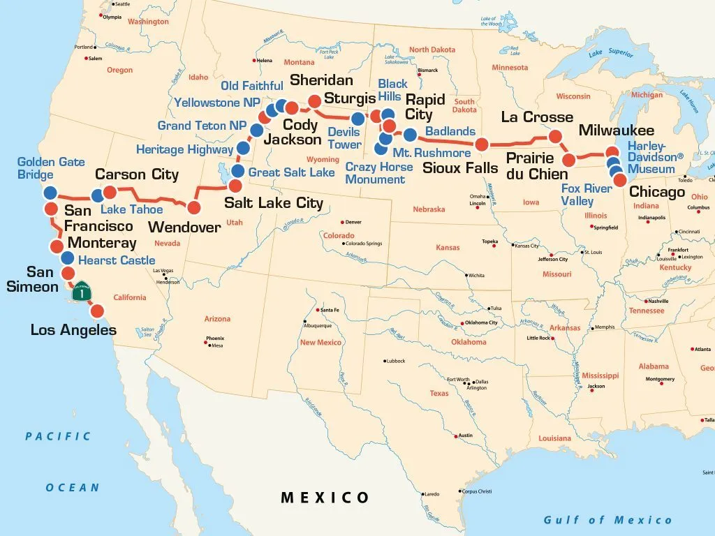 Motorradreise USA: Westküste & Wilder Westen